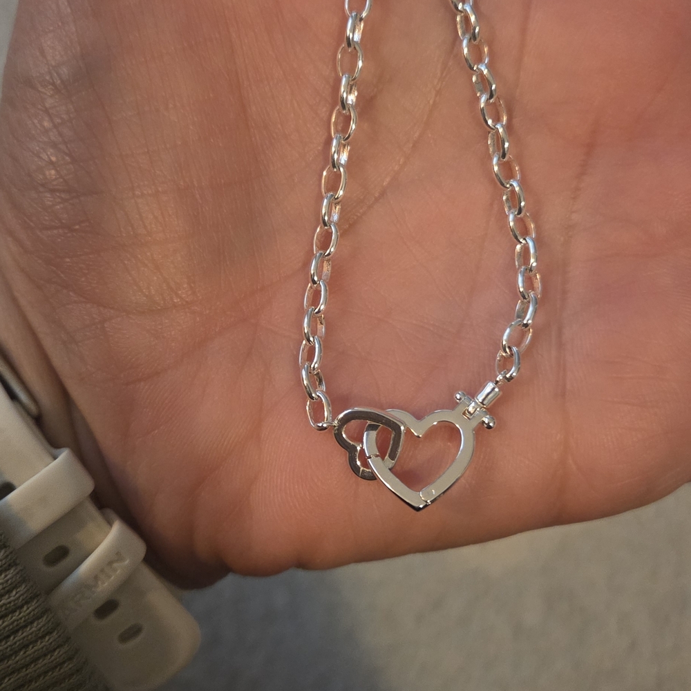 Gorjana Silver Double Heart Necklace